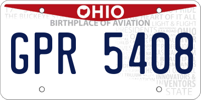 OH license plate GPR5408