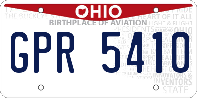 OH license plate GPR5410