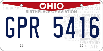 OH license plate GPR5416