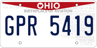 OH license plate GPR5419