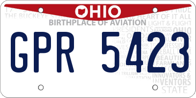OH license plate GPR5423