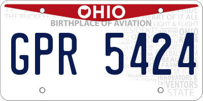 OH license plate GPR5424
