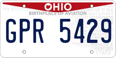 OH license plate GPR5429