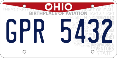 OH license plate GPR5432