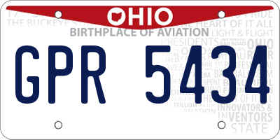 OH license plate GPR5434