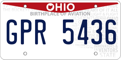 OH license plate GPR5436