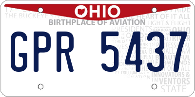 OH license plate GPR5437