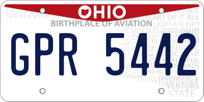 OH license plate GPR5442