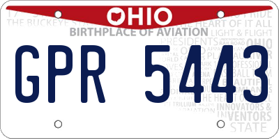 OH license plate GPR5443