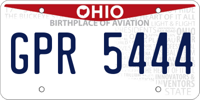 OH license plate GPR5444