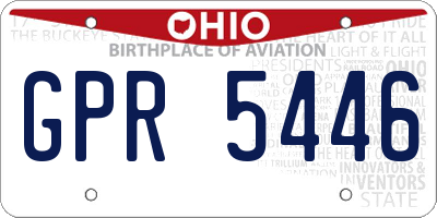 OH license plate GPR5446