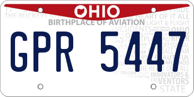 OH license plate GPR5447