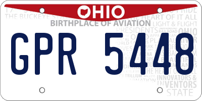 OH license plate GPR5448