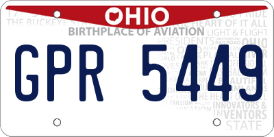 OH license plate GPR5449