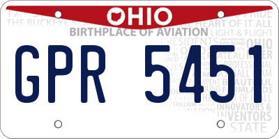 OH license plate GPR5451