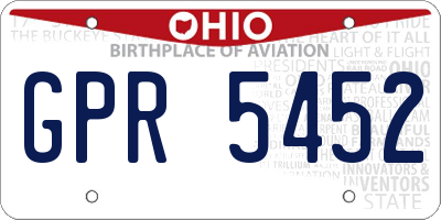 OH license plate GPR5452