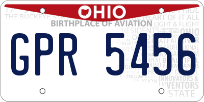 OH license plate GPR5456