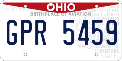 OH license plate GPR5459