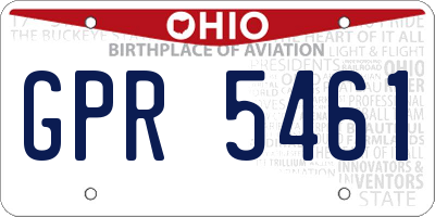OH license plate GPR5461