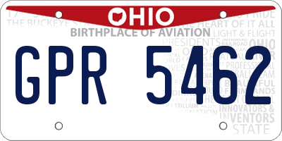 OH license plate GPR5462
