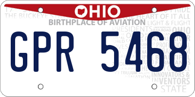 OH license plate GPR5468