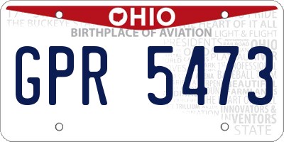 OH license plate GPR5473