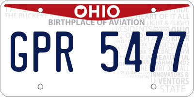OH license plate GPR5477