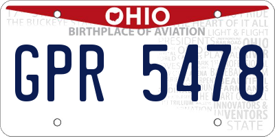 OH license plate GPR5478