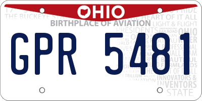 OH license plate GPR5481
