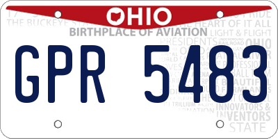 OH license plate GPR5483