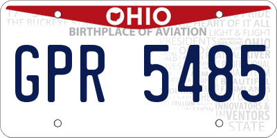 OH license plate GPR5485