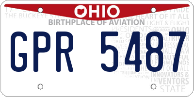 OH license plate GPR5487