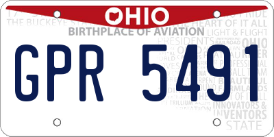 OH license plate GPR5491