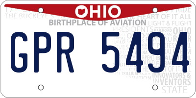 OH license plate GPR5494