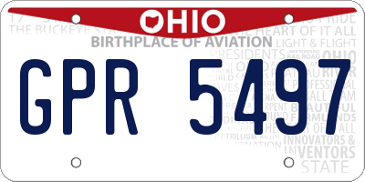 OH license plate GPR5497