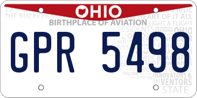 OH license plate GPR5498