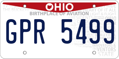 OH license plate GPR5499