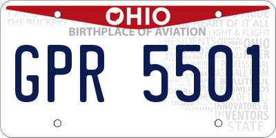 OH license plate GPR5501