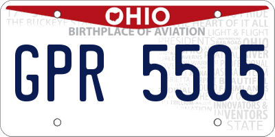 OH license plate GPR5505