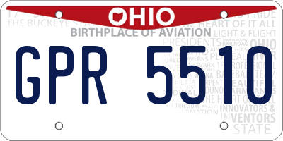 OH license plate GPR5510