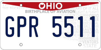 OH license plate GPR5511