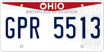 OH license plate GPR5513