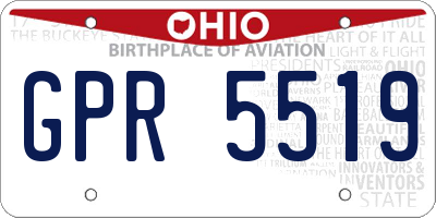 OH license plate GPR5519