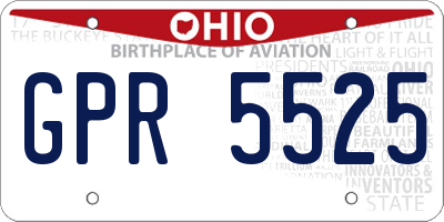 OH license plate GPR5525