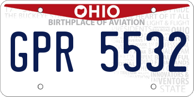 OH license plate GPR5532