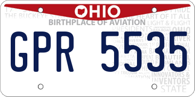OH license plate GPR5535