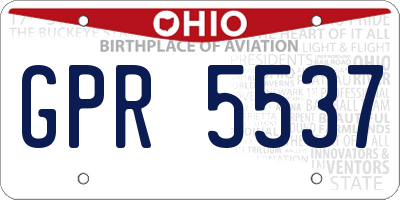 OH license plate GPR5537
