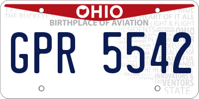 OH license plate GPR5542