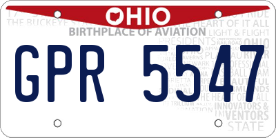 OH license plate GPR5547
