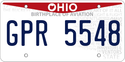 OH license plate GPR5548